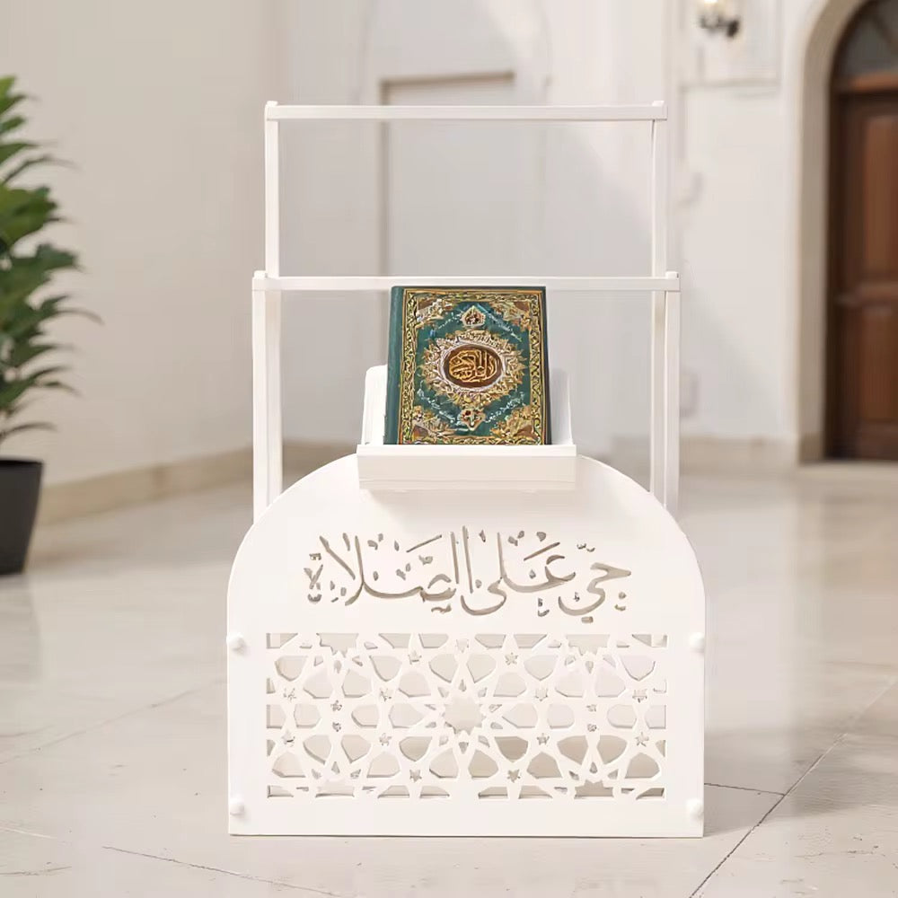 Support Coran Élégant – Organisateur Blanc pour Coin Prière